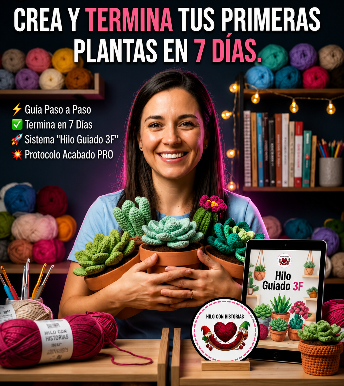 APRENDE A CREAR PLANTITAS CROCHET EN MENOS DE 7 DÍAS + 9 BONUS EXCLUSIVOS DE REGALO !!!